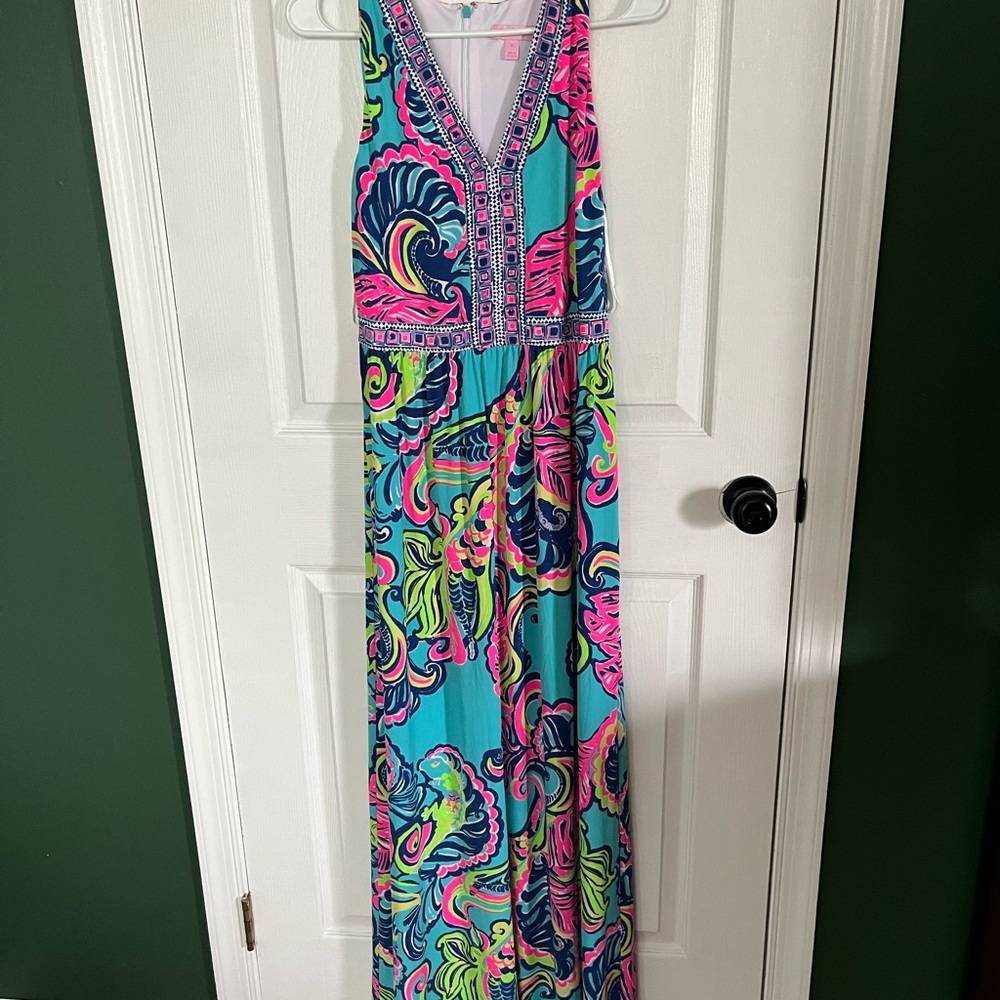 Lilly Pulitzer Maxi Dress - Vibrant Pink and Blue